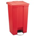 Rubbermaid Commercial 23 gal Rectangular Trash Can, Red, Top Door, Plastic FG614600RED